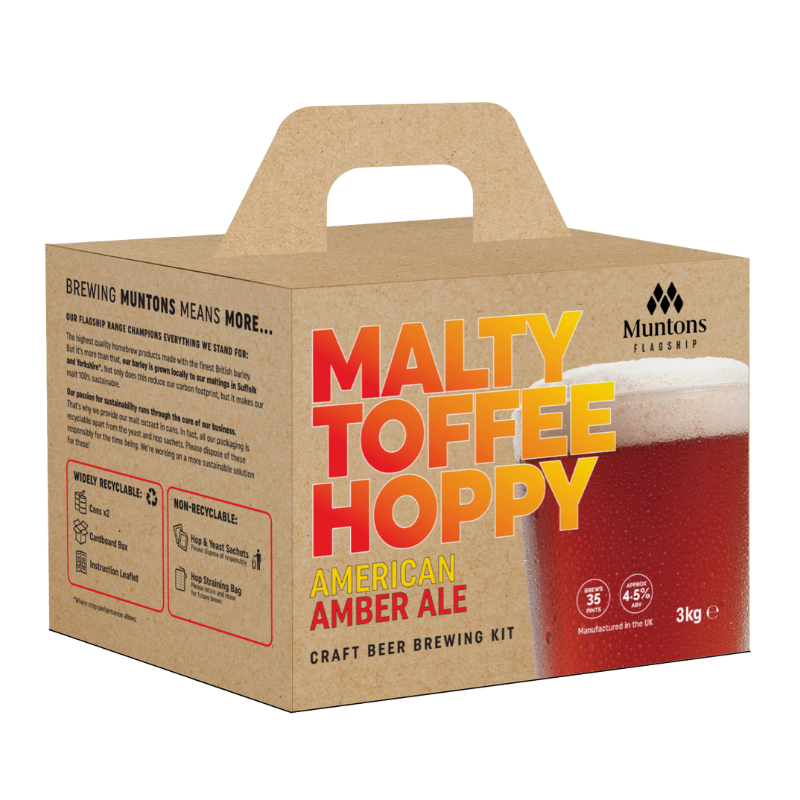 Muntons Flagship Amber Ale Kit 3kg with 60g dry hops and 11g Fermentis Yeast