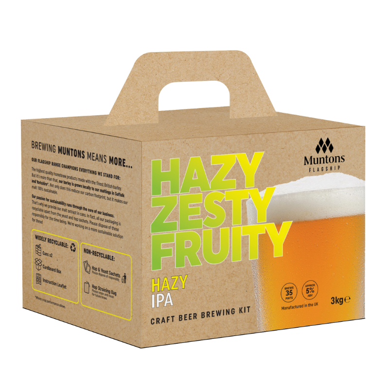 Muntons Flagship Hazy IPA Kit 3kg with 116g dry hops and 11g Fermentis Yeast